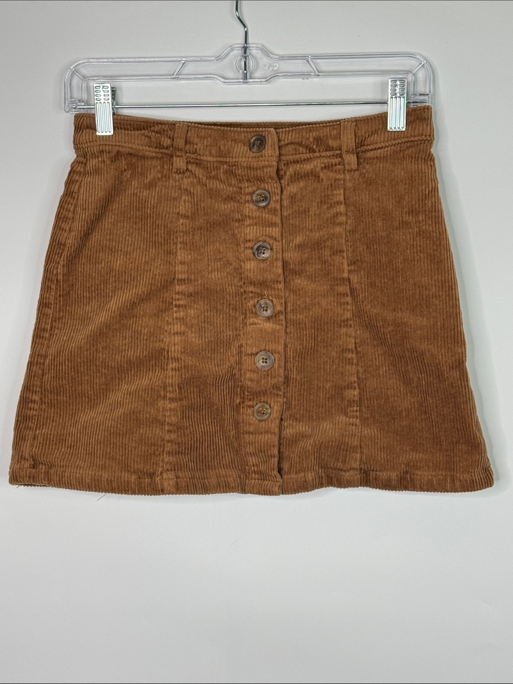 Forever 21 Brown Corduroy Button Skirt Size Small
